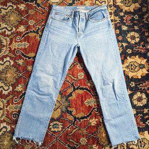 Levis jeans, Wedgie Straight, 31x28, light-washed denim